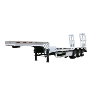 4 Axle Heavy Duty Lowbed Semi Trailer with Ladder for Large Equipment Transportation