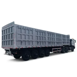 4 Axle Heavy Duty Trailer With 100 Ton Load Capacity for Bulk Cargo Transport Side Tipper Semi Trailer