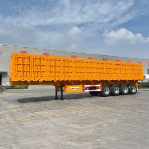 4 Axle Steel High Tensile Side Dump Semi Trailer with 80T 100T Max Payload for Transport Stone Sand