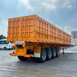 4 Axle Steel High Tensile Side Dump Semi Trailer with 80T 100T Max Payload for Transport Stone Sand
