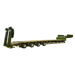 4 Axle Steel Low Bed 100 Tons Semi Trailer Truck Trailer Made in China