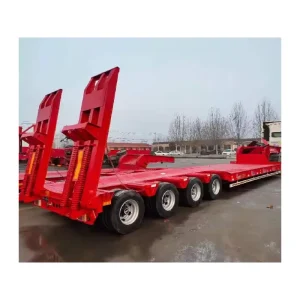 4 Axles 40 80ton Steel Gooseneck Container Lowbed Semi Trailer Lowboy Trailer