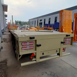 4 Axles 45Ft Trailer Flat Body Super Link Trailer Used Flat Bed Semi Trailer for Car Girder
