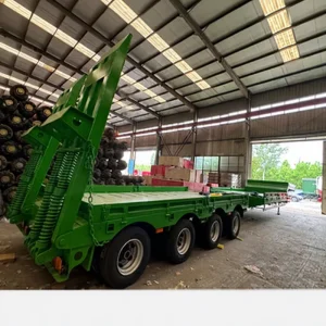 4 Axles Heavy Duty Non detachable Swivel Neck Style Lowbed Semi Trailer Transport Container