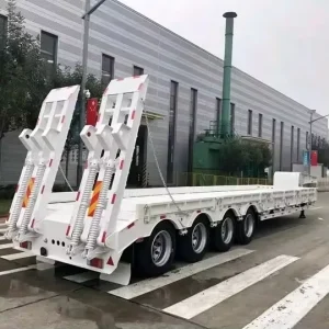4 Axles Heavy Duty Semi Trailer 100ton Extendable Lowbed Trailer
