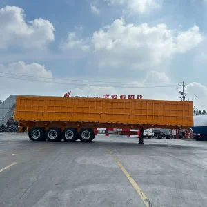 4 Axles Steel Dump Semi Trailer Rear Dump Trailer with 60 80T Capacity for Sand Stone Grain Transport