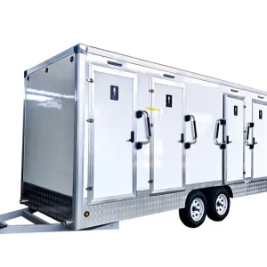 4 Station VIP Shower and Toilet Outdoor Toilets Trailer Luxury Mobile Trailer Portable Luxury Restroom