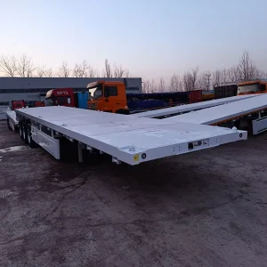 40 Foot Container Flatbed Semi Trailer Used Heavy Duty Machinery Steel Pipe Timber Transport Trailer From China