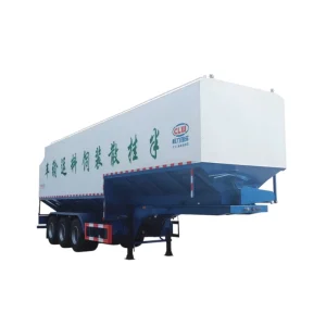 40 Ton GVW Bulk Feed Semi trailer 60CBM Bulk Feed Transport Truck for Poultry Farm Feed Delivery