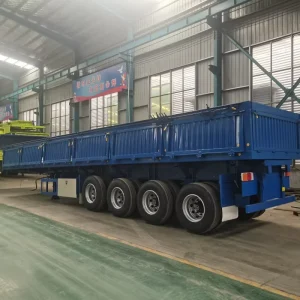 40 Tons 3 Axles Hydraulic Side Tipper 12 Tires Dump Truck Trailer for Sale