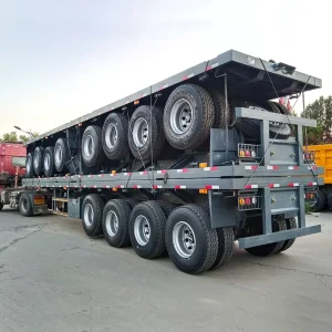 40 Tons 40FT 20FT Commercial Truck Flatbed Trailers Flatbed Container Flat Bed Semi Truck Trailers