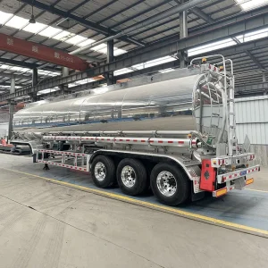 40000L Aluminum Steel Tanker Trailer Sulfuric Acid Fuel Tanker Semi Trailer for Tanzania