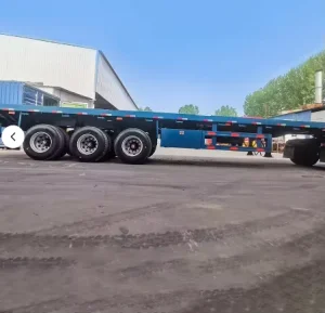40FT Container Tri Axle Flatbed Semi Trailer Heavy Cargo Transport Flatbed Truck Trailer Steel Material