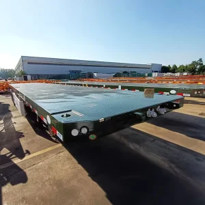 40FT Steel Flat Bed Semi Trailer 40T Payload Container Truck Trailer Manufacturer