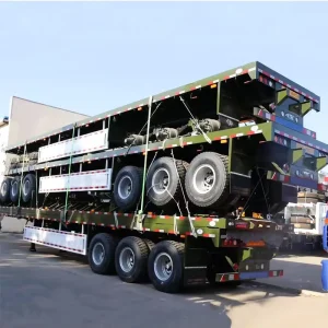 40Ft Gooseneck Flatbed Truck Trailer Container Ocean Shipping Container 24 Ft Flat Bed Flatbed Semi Trailer Semi-trailer
