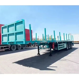 40ft 3 Axle Commercial Flatbed Semi Trailer Container Lock Steel Construction 60 Ton Max Payload for Reliable Cargo Transport