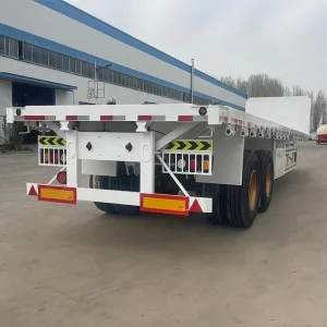 40ft 45ft Flat Bed Trailer 2 3 4 Axles 60 Tons 80 Ton Flatbed Semi Truck Trailers Bulk Goods Transport