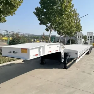40ft Container 30 Ton Capacity Steel Alloy Flatbed Semi Trailer Mechanical Air Suspension Truck Trailers