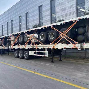 40ft Container Transport Flat Bed Trailer 3 Axle Flatbed Semi Trailer