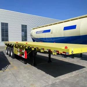 40ft Flat Bed Container Transport Truck Trailer 3 Axle Flatdeck Semi Trailer for Construction and Logistics