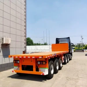 40ft Flatbed Truck Trailer 40ft Container Transport Semi Trailer Steel Material with Container Lock