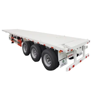 40ft High Steel Bed Container Flatbed Trailer Platform Semi Trailer with Three Axles