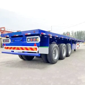 40ft Low Flatbed Semi Trailer with 3 Axle Design for Machinery Transport and Heavy Duty Logistics
