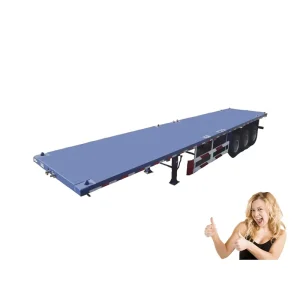 45 Feet Semi Truck Trailers with Front Wall Flatbed Second Hand