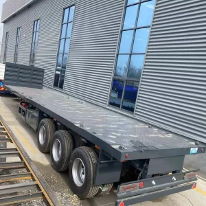 45 Ft 40 Ft 20 Ft Steel Semi Trailer 2 Axle 3 Axle Flat Bed Flatbed Trailer For Truck Container