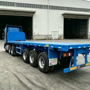 45-ton Heavy-duty Flatbed Trailer Customization 4-axle Leaf Spring 80T Port Container Transportation Trailer