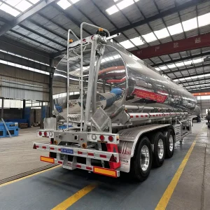 45000 Liters Capacity Aluminum Fuel Tanker Trailer 3 Axle Liquid Petroleum Transport