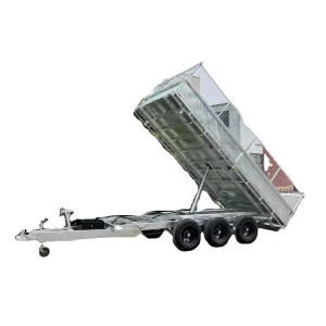 4500KG 16X7 Triple Axle Heavy Duty 3 way Multi Purpose Hydraulic Side Dump Tipping Trailer