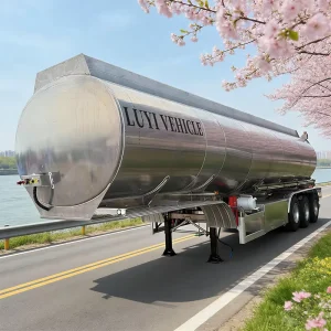 45m³ 4 Compartment Aluminum Alloy Fuel Tank Semi Trailer Fuel Tanker Trailer