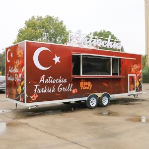 4m Fast Food Commercial Mobile Food Trailer with Full Stainless Steel Kitchen Equipment Customized BBQ Cart