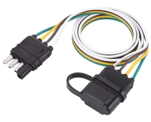 4pin Trailer Plug 4pin Flat Trailer Plug Socket Wiring Connector Adapter 4way Replacement Parts Suitable for Caravan Traction