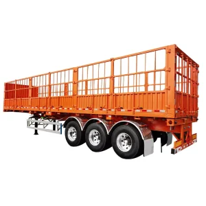 50 Ton Steel Cargo Fence Semi Trailer with 12R22.5 12 Units Tires for Grain and Goods Transport