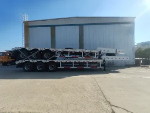 50-ton 3-Axle Low-Flatbed Semi Trailer for Transport Heavy Duty Road Transport