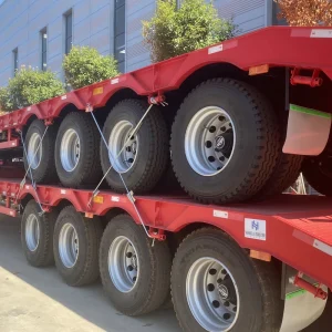 50ft Steel Flatbed Semi Trailer with 3*13T FUWA Axles Dual Line Braking System for Container Transport