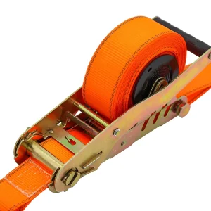 50mm 3m Retractable Ratchet Tie Strap 2000kg Working Load 1500LBS Break Strength ISO 9001 Certified S-Hook Polyester Cargo Strap
