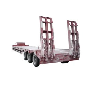 50ton Max Payload 3 Axles Lowbed Semi Truck Trailer for Sale Steel 3 Axle Low Bed Semi-trailer Standard