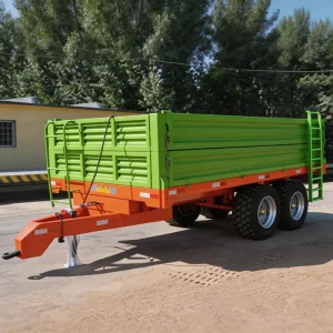 5T 8 Ton Double Axle Hydraulic Tipping Farm Trailers Dump Trailer Cargo Trailer for Pasture Forage Farm Animal Feed Transport