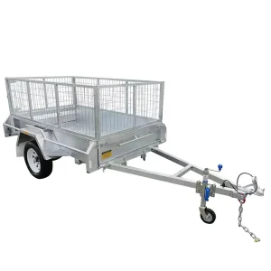6*4 Heavy Duty Utility Box Trailer 750kg Hot dip Galvanized Cage Cargo Towing Single axle Remolque De Jaula De un Solo Eje