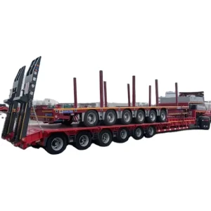 6 Axle Low Bed Semi Trailer Heavy Duty Low Loader Trailer for Heavy Machinery Transport