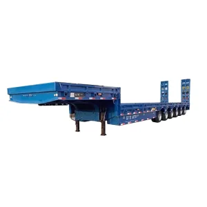6 Axle Widened Lowbed Semi Trailer 100 150 Tons Load Capacity Rear Mechanical Ladder Customizable Heavy Duty Transport Trailer