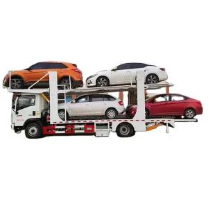 6 Position 2 3 Axles Double Deck Roof Cargo Car Carrier Truck Semi Trailer