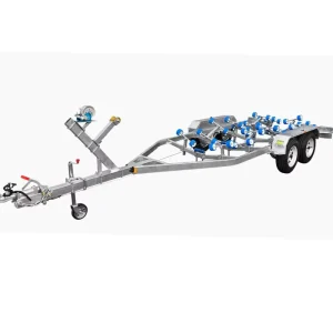 6.5 Meter Hot Dip Galvanized Boat Trailer 2 Axles 3000kg Payload Customization