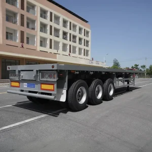 60 Ton 3 Axle Flatbed Semi Trailer with BPW 12T Axles JOST Kingpin WABCO Braking for Container Steel Pipe Transport