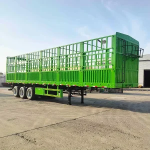 60 Ton 3 Axle Steel Fence Stake Cargo Utility Truck Semi Trailer Transporting Fence