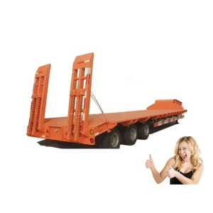 60 Ton Capacity Mechanical Ram Lowbed Semi Trailer Truck Trailer for Car Transport