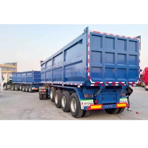60 Ton Hydraulic Dump Tipper Trailer 40 Cubic 4 Axle Steel Semi Trailer